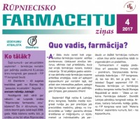 Rūpniecisko farmaceitu sekcijas ziņu biļetens Nr. 4-2017